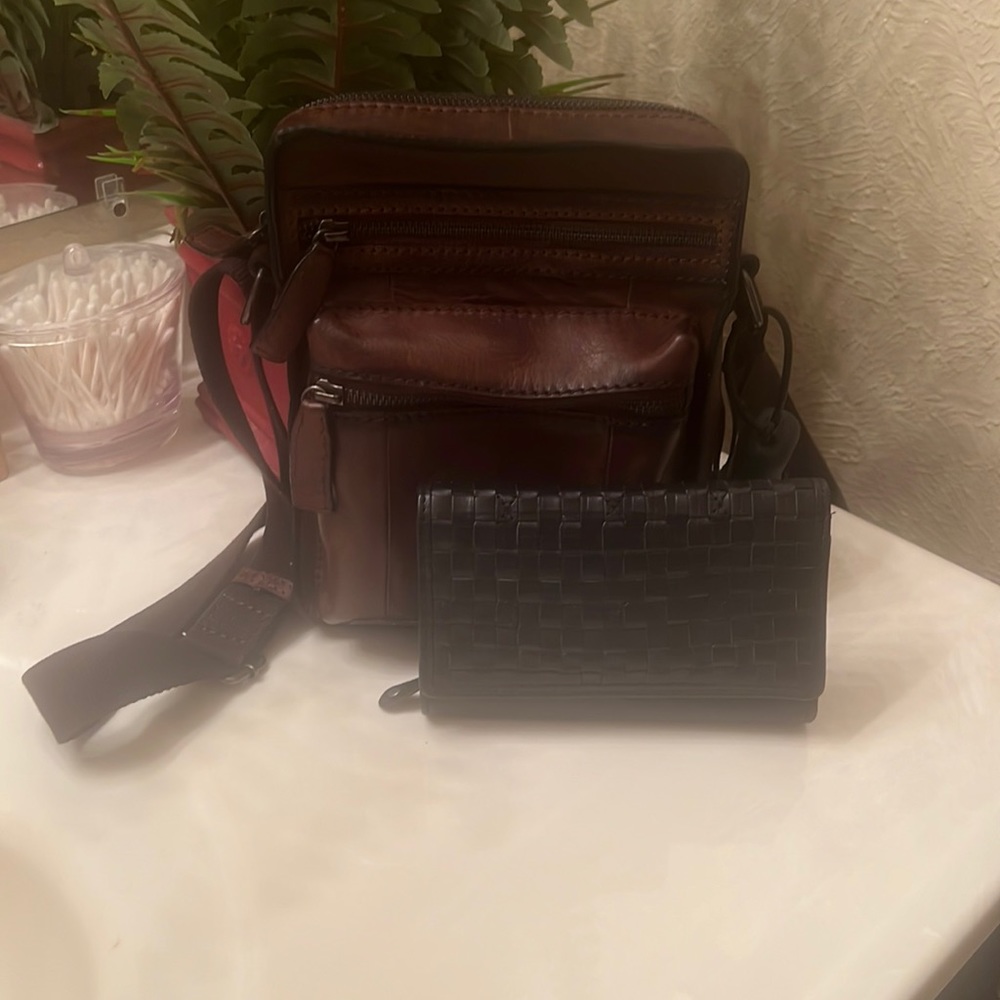 Brown genuine medium/Small crossbody